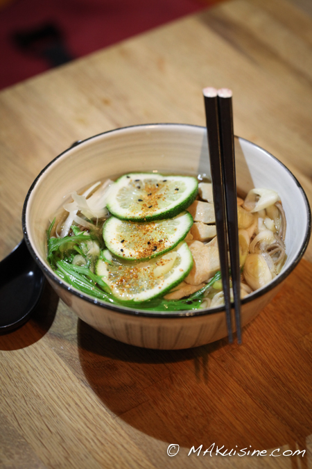 Soba poulet poireaux