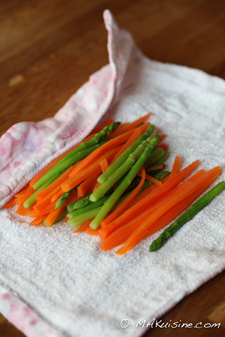 Essorer les légumes